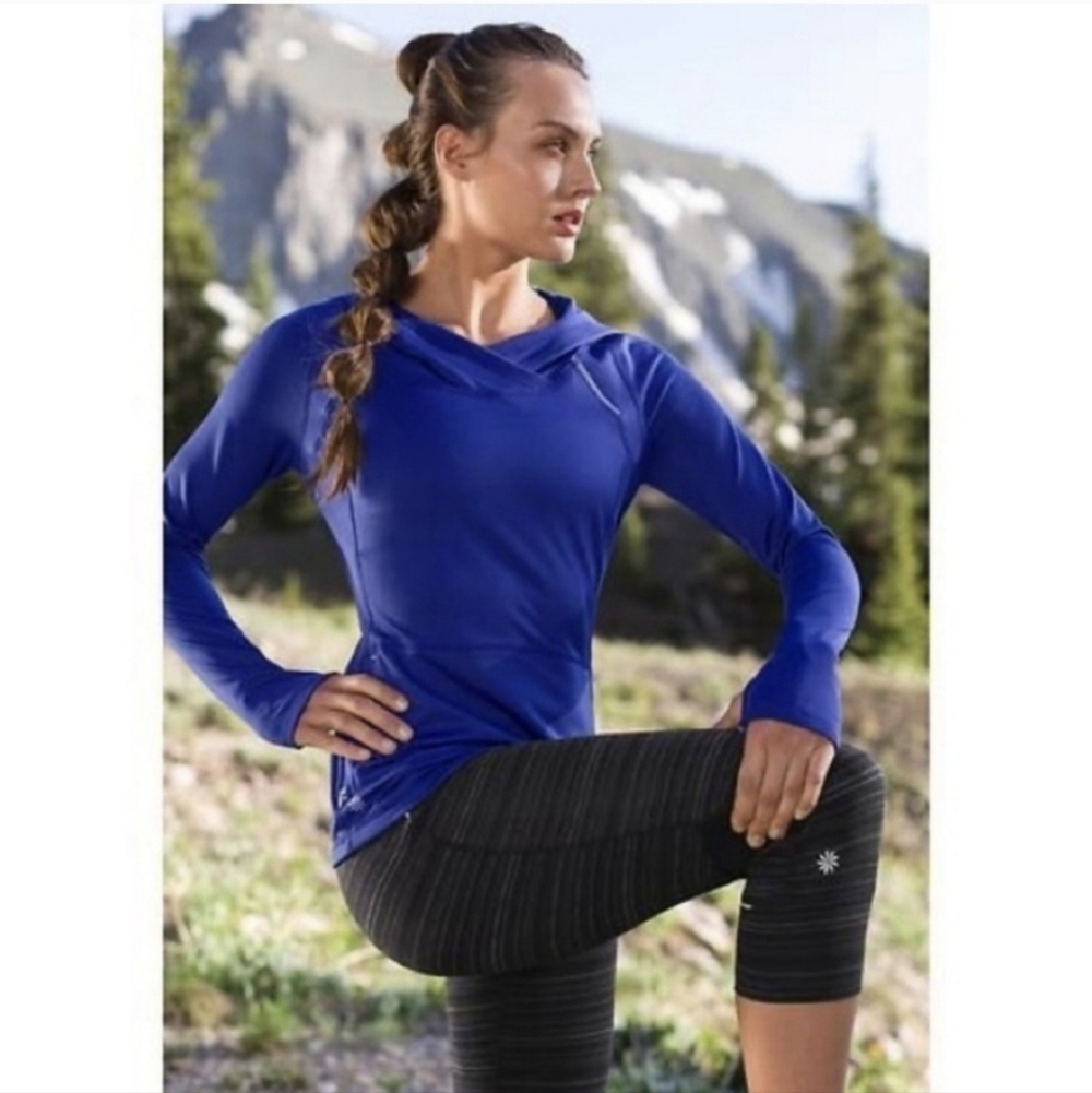 Athleta Wrap Front Plushtec Hoodie Womens Size M